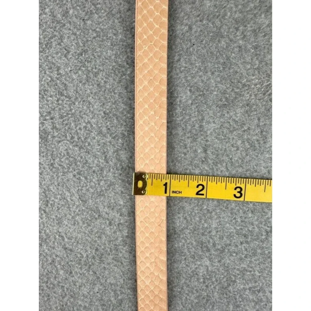 Nine West Genuine Leather Womens Size Large Belt Skinny Pink Snake Print